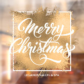 メリークリスマスオン金ゴールドフォイルフェイクショップ ウィンドウサイン (シート2)