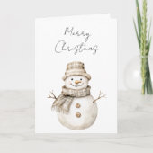 メリークリスマスオーガニック雪だるま カード (正面)