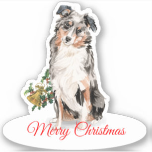 メリークリスマスオーストラリアのシェパードカスタムビニル シール