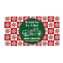 メリークリスマスオートバイギフトラベルスノーフレーク