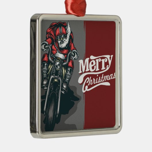 メリークリスマスオートバイサンタオーナメント メタルオーナメント (右)