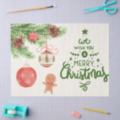 メリークリスマスオーナメントとジンジャーブレッドCookie 薄葉紙 (クラフト)