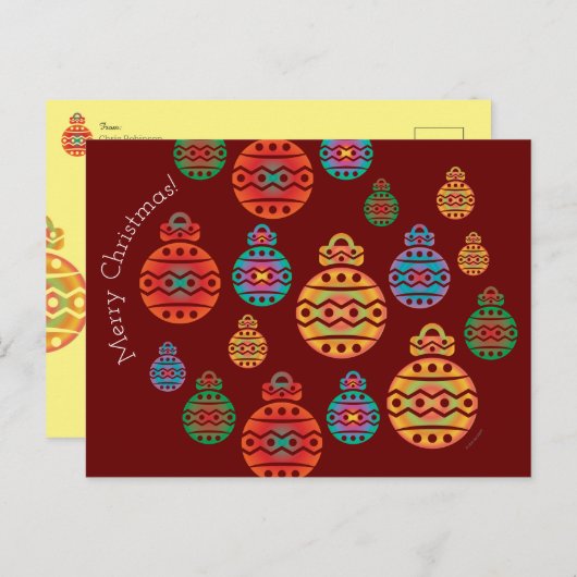 メリークリスマスオーナメントはがき ポストカード (正面/裏面)