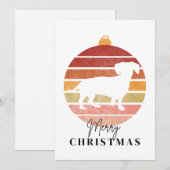 メリークリスマスオーナメントダッシュンドドッグシルエット シーズンカード (正面/裏面)