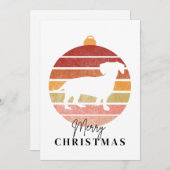 メリークリスマスオーナメントダッシュンドドッグシルエット シーズンカード (正面/裏面)