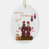 メリークリスマスオーナメントパーソナライズされた最高のの友人 セラミックオーナメント (右)