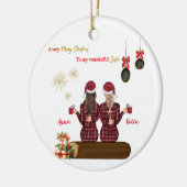 メリークリスマスオーナメントパーソナライズされた最高のの友人 セラミックオーナメント (左)