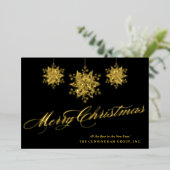 メリークリスマスオーナメントビジネスフォイルホリデー 箔シーズンカード (立ち正面)