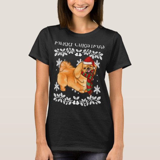 メリークリスマスオーナメントペキンクリスマスサンタ Tシャツ (正面)