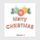 メリークリスマスオーナメントボールハッピーホリデー シール (シート)