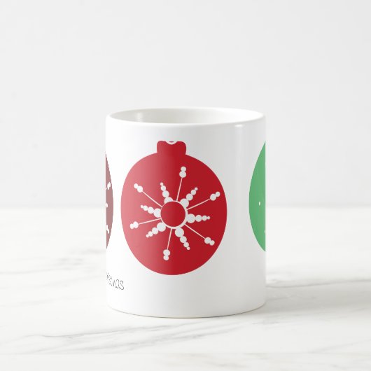 メリークリスマスオーナメントミックスホリデー コーヒーマグカップ (中央)