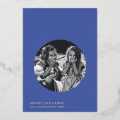 メリークリスマスオーナメント写真 箔シーズンカード (正面)