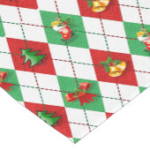 メリークリスマスオーナメント赤緑 ショートテーブルランナー (コーナー)