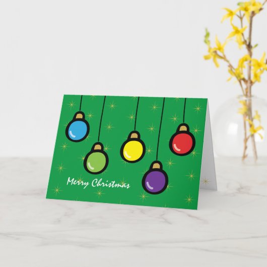 メリークリスマスオーナメント金ゴールドスターグリーティング カード (黄色い花)