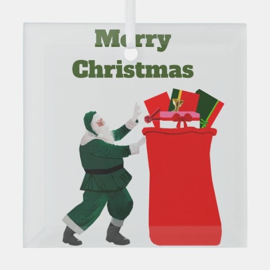メリークリスマスオーナメント ガラスオーナメント (正面)