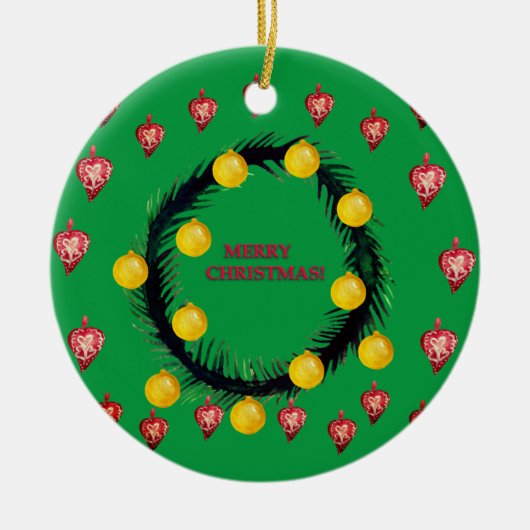 メリークリスマスオーナメント セラミックオーナメント (正面)