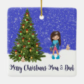 メリークリスマスオーナメント – 娘から親へ セラミックオーナメント (裏面)