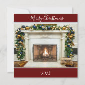 メリークリスマスオーバルオフィス暖炉ホワイトハウス シーズンカード (正面)