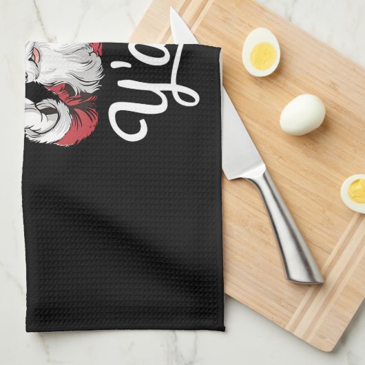 メリークリスマスオールカントリーカウボーイサンタクロース キッチンタオル (四つ折り)