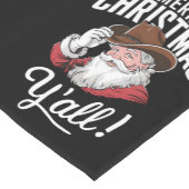 メリークリスマスオールカントリーカウボーイサンタクロース ショートテーブルランナー (コーナー)