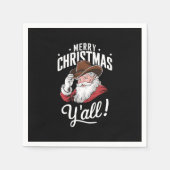 メリークリスマスオールカントリーカウボーイサンタクロース スタンダードカクテルナプキン (正面)