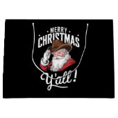 メリークリスマスオールカントリーカウボーイサンタクロース ラージペーパーバッグ (正面)