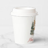 メリークリスマスオールドヴィンテージクリスマスイラストレーション 紙コップ (右)