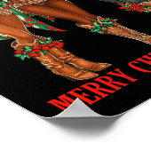 メリークリスマスオールブラック女性のカーボーイAfrican Chris ポスター (角)