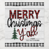メリークリスマスオールプライ素朴ドの木の休日 ワインラベル (シングルラベル)