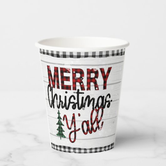 メリークリスマスオールプライ素朴ドの木の休日 紙コップ (正面)