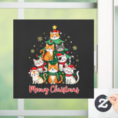 メリークリスマスカおもしろいットマスキットンクリスマスツリー ウィンドウサイン (ホーム)