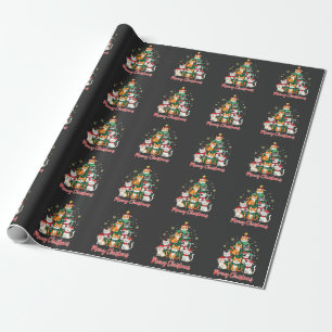 メリークリスマスカおもしろいットマスキットンクリスマスツリー ラッピングペーパー