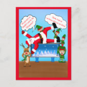 メリークリスマスカイロプラクターサンタ&小人 シーズンポストカード (正面)