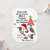 メリークリスマスカウクッキーフラットグリーティングカード カード (正面/裏面インサイチュ)