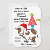 メリークリスマスカウクッキーフラットグリーティングカード カード (正面)