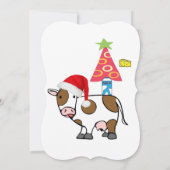 メリークリスマスカウクッキーフラットグリーティングカード カード (裏面)