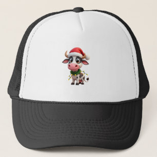 メリークリスマスカウサンタクリスマスライトカウXmas キャップ