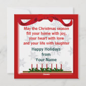 メリークリスマスカウフラットグリーティング シーズンカード (裏面)