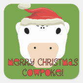 メリークリスマスカウポーク スクエアシール (正面)