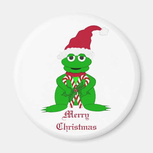 メリークリスマスカエルのマグネット マグネット (正面)