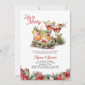 メリークリスマスカクテルウェディングシャワー 招待状 (正面)