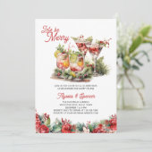 メリークリスマスカクテルウェディングシャワー 招待状 (スタンド正面)