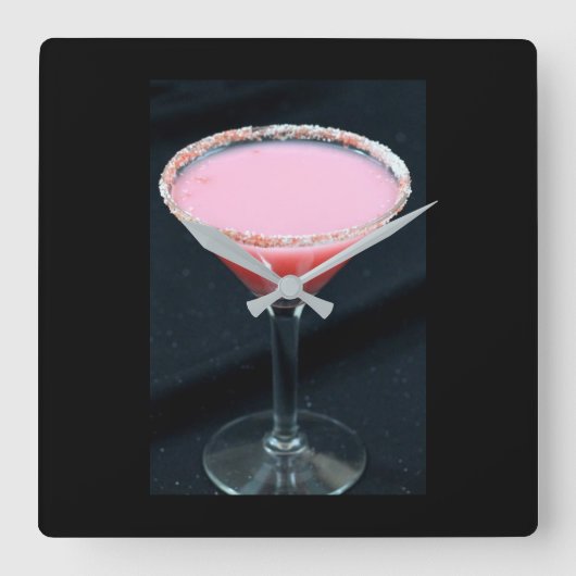 **メリークリスマスカクテル**時計 スクエア壁時計 (正面)