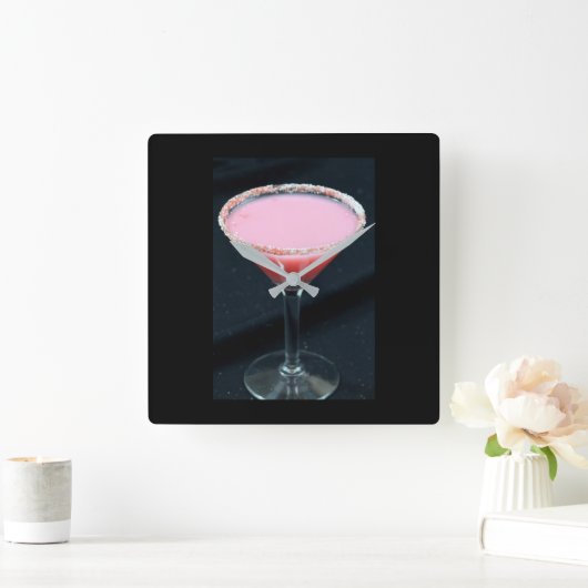 **メリークリスマスカクテル**時計 スクエア壁時計 (ホーム)