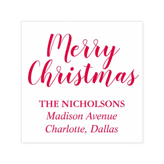 メリークリスマスカジュアルレッドスクリプトホリデー セルフインキングスタンプ (デザイン)