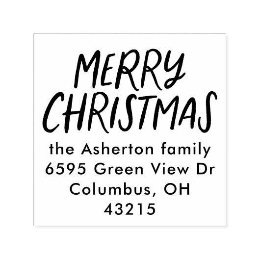 メリークリスマスカジュアル型の休日の返却住所 セルフインキングスタンプ (デザイン)