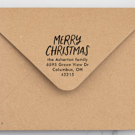 メリークリスマスカジュアル型の休日の返却住所 セルフインキングスタンプ
