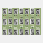 メリークリスマスカスタマイズフェスティバル写真 – 緑 ラッピングペーパーシート (正面)