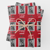 メリークリスマスカスタマイズフェスティバル写真 – 赤 ラッピングペーパーシート (インサイチュ)