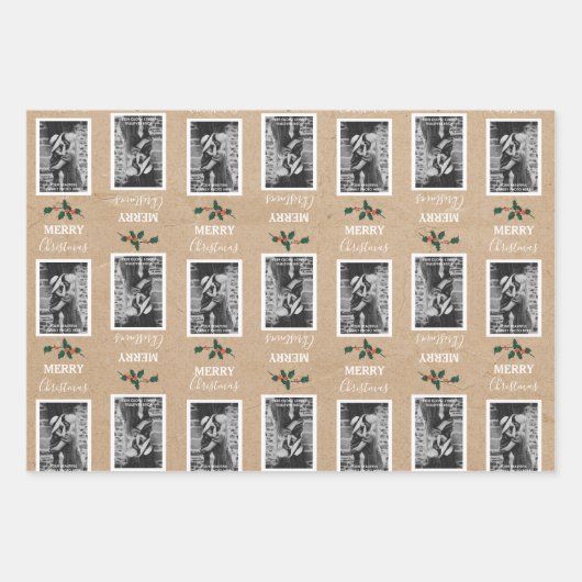 メリークリスマスカスタマイズフェスティバル写真 – Kraft ラッピングペーパーシート (正面2)